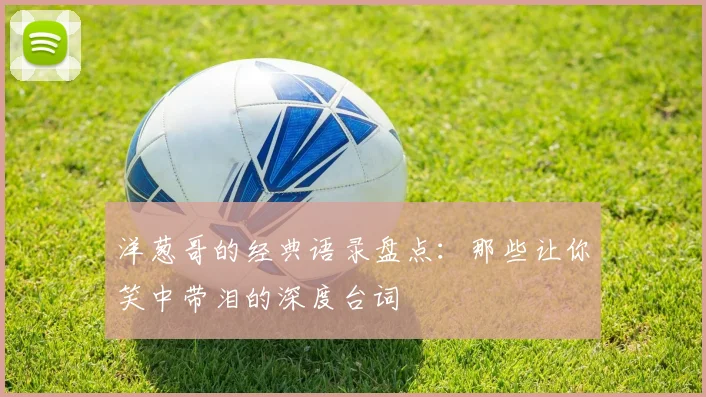 洋葱哥的经典语录盘点:那些让你笑中带泪的深度台词
